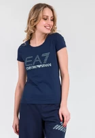 Футболка женская из джерси EA7 Emporio Armani темно-синего цвета (3HTT01 TJ29Z 15)