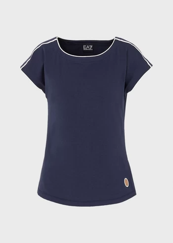 Жіноча футболка з джерсі темно-синього кольору EA7 Emporio Armani (3HTT37 TJ28Z 15)