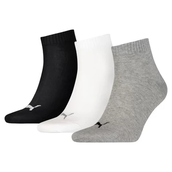 Шкарпетки чоловічі-жіночі Puma Unisex Quarter Plain 3 пари чорного, білого, сірого кольору