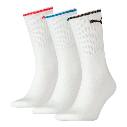 Шкарпетки чоловічі-жіночі Puma Unisex Sport Crew Stripe Socks 3 pack білого кольору