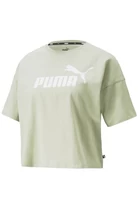 Футболка Puma спортивна ESS Cropped Logo Tee зеленого кольору