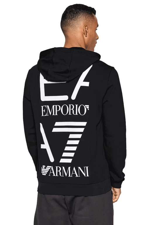 Толстовка мужская EA7 Emporio Armani черного цвета (6LPM57 PJHDZ 1200)