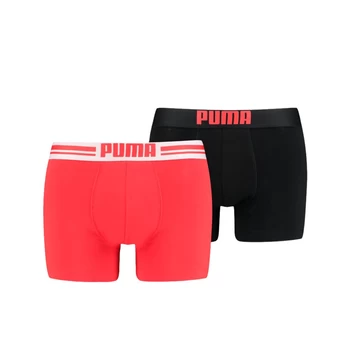 Спідня білизна чоловіча Puma Placed Logo Boxer Shorts 2 Pack чорного та червоного кольору