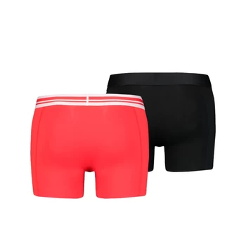 Спідня білизна чоловіча Puma Placed Logo Boxer Shorts 2 Pack чорного та червоного кольору
