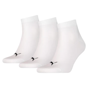 Шкарпетки чоловічі-жіночі Puma Unisex Quarter Plain 3P білого кольору