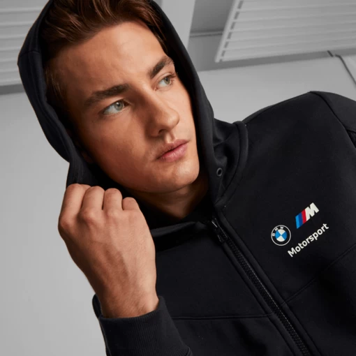 Свитер мужской Puma BMW MMS Hdd Sweat Jacket черного цвета