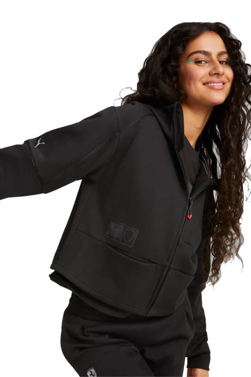 Куртка жіноча Puma Ferrari Style Sweat Jkt Wmn чорного кольору (53578001)