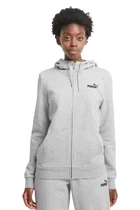 Толстовка женская Puma ESS Full-Zip Hoodie светло-серого цвета