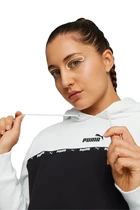 Худи женское Puma Power Tape Hoodie бело-черного цвета