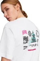 Футболка жіноча Puma DOWNTOWN Relaxed Graphic Tee білого кольору