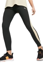 Леггинсы женские Puma EVOSTRIPE High-Waist Tights черно-бежевого цвета