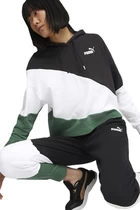 Худи женское Puma POWER Cat Hoodie черно-бело-зеленого цвета