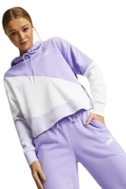 Худи женское Puma POWER Cat Hoodie сиренево-белого цвета