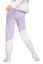 Спортивные штаны женские Puma POWER Cat Pants сиренево-белого цвета