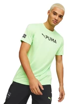 Футболка чоловіча Puma Fit Logo Tee Graphic салатного кольору