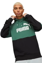 Толстовка чоловіча Puma POWER Colorblock Hoodie зелено-чорного кольору