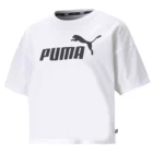 Футболка женская Puma ESS Cropped Logo Tee белого цвета