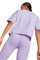 Футболка женская Puma ESS Cropped Logo Tee сиреневого цвета