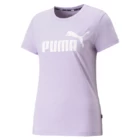 Футболка женская Puma ESS Logo Heather Tee сиреневого цвета