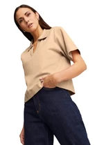 Футболка женская Puma HER Polo Tee светло-коричневого цвета