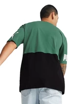 Футболка мужская Puma POWER Colorblock Tee зелено-черного цвета