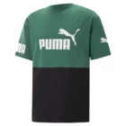 Футболка мужская Puma POWER Colorblock Tee зелено-черного цвета
