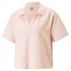 Футболка женская Puma HER Polo Tee светло-розового цвета