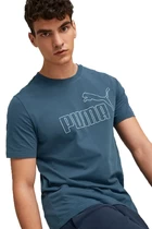 Футболка мужская Puma ESS ELEVATED Tee темно-синего цвета