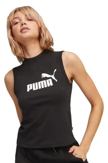 Майка жіноча Puma ESS Slim Logo Tank чорного кольору