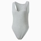 Боді жіноче Puma Classics Ribbed Bodysuit сірого кольору