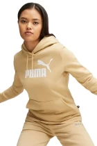 Худи женское Puma ESS Logo Hoodie FL бежевого цвета