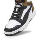 Высокие кроссовки мужские Puma Rebound v6 черно-бело-коричневого цвета