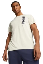 Футболка мужская Puma Fit Poly Logo Tee бело-молочного цвета