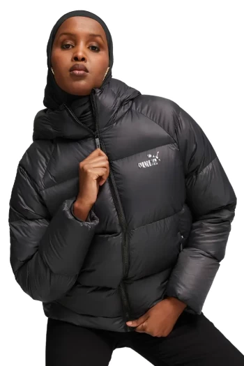 Куртка пуховик жіноча Puma Hooded Ultra Down Puffer чорного кольору