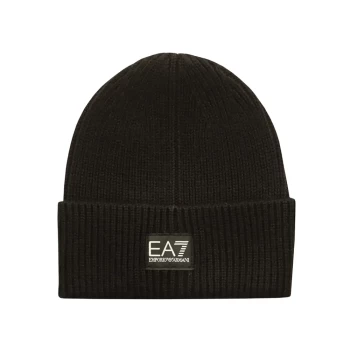 Шапка жіноча-чоловіча EA7 Emporio Armani Beanie Hat чорного кольору