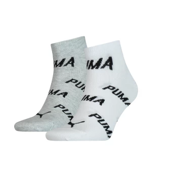 Шкарпетки чоловічі-жіночі Puma UNISEX BWT QUARTER 2P біло-сірого кольору