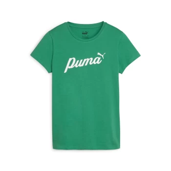 Футболка жіноча Puma ESS+ Script Tee зеленого кольору