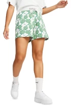 Спортивные шорты женские Puma BLOSSOM AOP Shorts TR бело-зеленого цвета