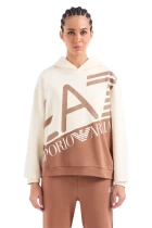 Худи женское EA7 Emporio Armani SWEATSHIRT молочно-коричневого цвета