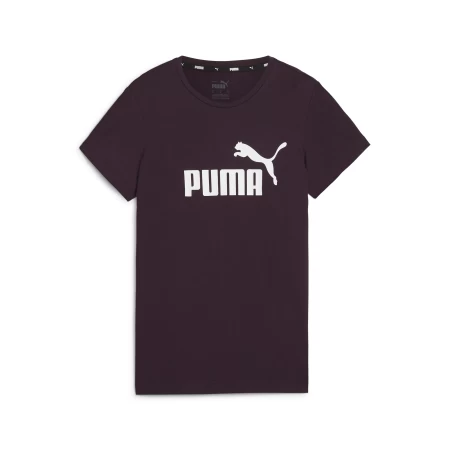 Футболка женская Puma ESS Logo Tee Midnight Plum сливового цвета