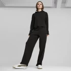 Жіночі штани ESS ELEVATED Ribbed Straight Pants чорного кольору