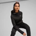 Толстовка женская Puma EVOSTRIPE Full-Zip Hoodie черного цвета