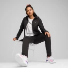 Толстовка женская Puma EVOSTRIPE Full-Zip Hoodie черного цвета