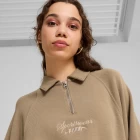 Толстовка жіноча Puma CLASSICS+ Half Zip Polo Crew бежевого кольору