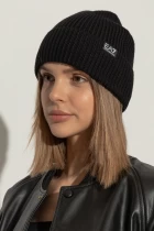 Шапка Emporio Armani EA7 Beanie Hat Unisex чорного кольору