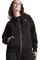 Худи женское PUMA HER Full-Zip Hoodie черного цвета