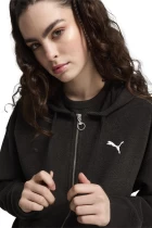 Худи женское PUMA HER Full-Zip Hoodie черного цвета