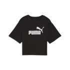 Футболка женская PUMA ESS Cropped No. 1 Logo Tee черного цвета