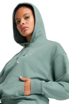 Худі жіноче PUMA SCRIPT Comfort Hoodie Green Moon