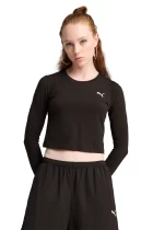 Лонгслив женский PUMA WARDROBE ESS Baby Tee черного цвета